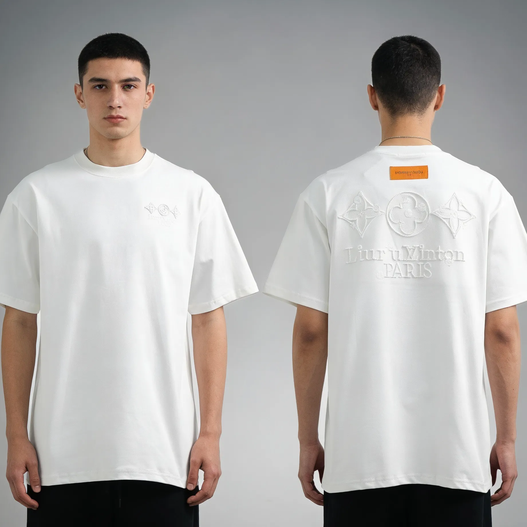 Louis Vuitton/Louis Vuitton three-flower embroidered short sleeves